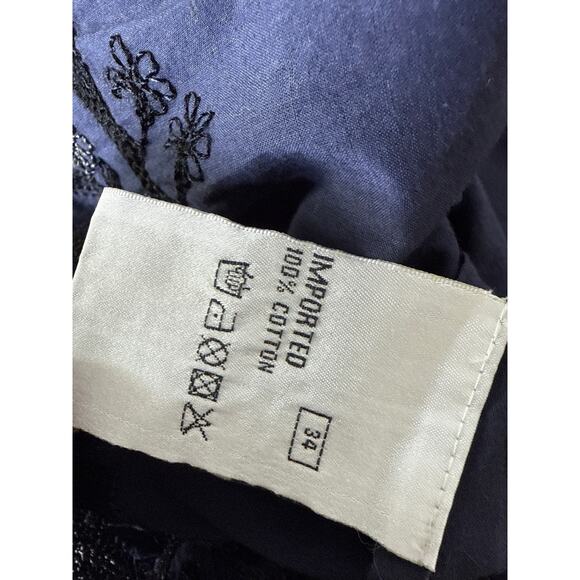 munthe plus simonsen Halter Black & Blue Cotton Dress Size Small - Picture 9 of 9